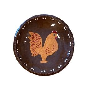 Vintage 1985 the earth vessel Jean McDowell small rooster dish